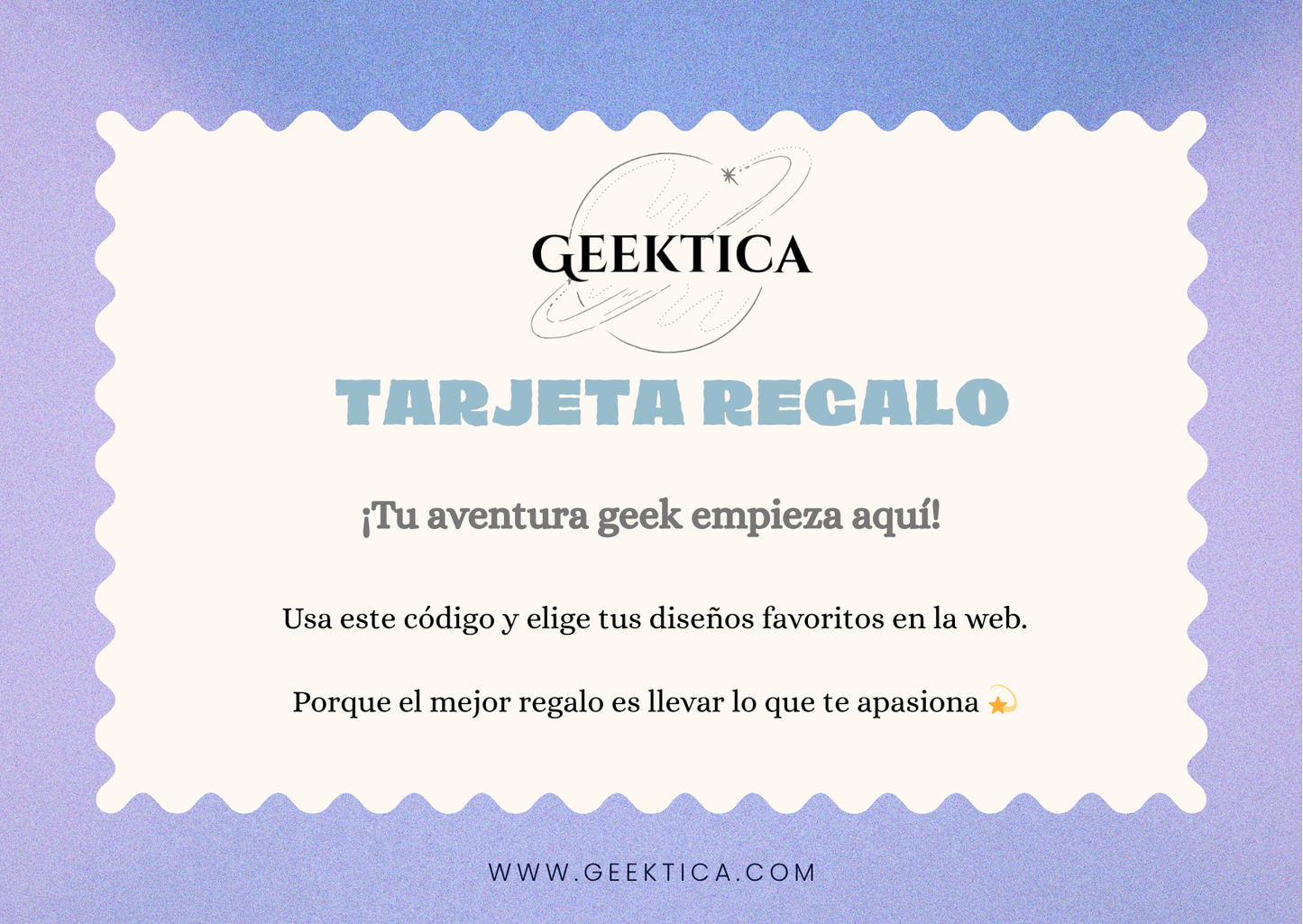 Tarjeta Regalo Geektica